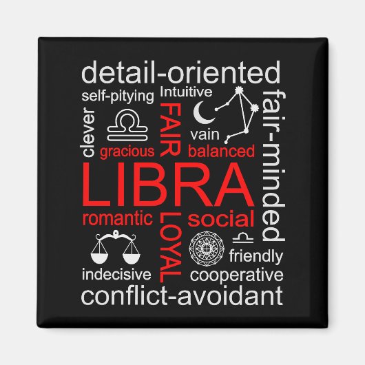 Aimant SYMBOLE Zodiaque Libra (Devant)