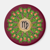 Aimant Symbole Zodiaque Peacock Feather Wire Virgo (Devant)