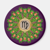 Aimant Symbole Zodiaque Peacock Feather Wire Virgo (Devant)