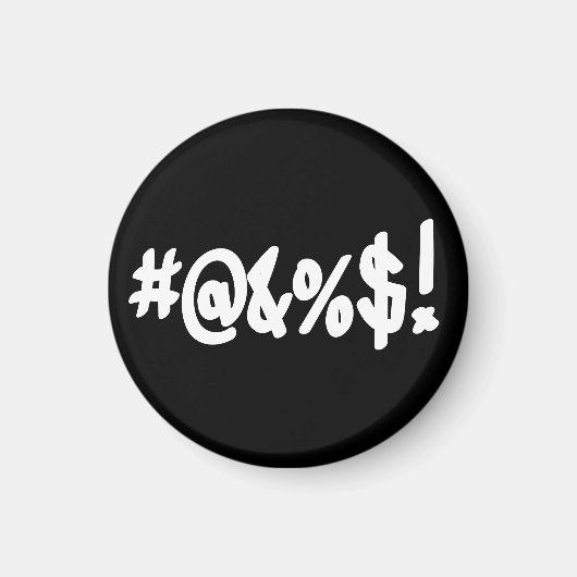 Aimant Symboles amusants de la malédiction de jurer exple (Devant)