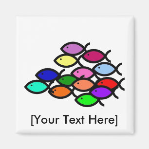 Aimant Symboles chrétiens de poissons - école