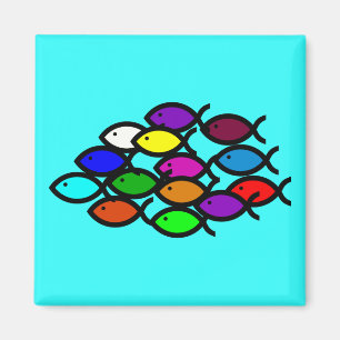 Aimant Symboles chrétiens de poissons - école