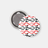 Aimant Symboles d'amour mignon et d'Ancre infini (Recto/Verso)