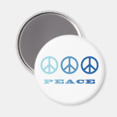 Aimant Symboles Peace 3 (Bleu) (Recto/Verso)