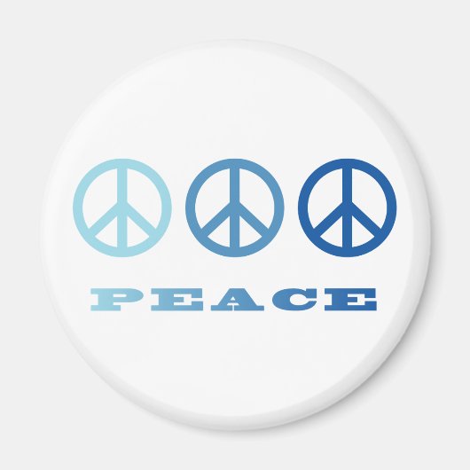 Aimant Symboles Peace 3 (Bleu) (Devant)