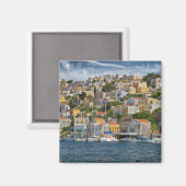 Aimant Symi, paysage urbain de Grèce (Recto/Verso)