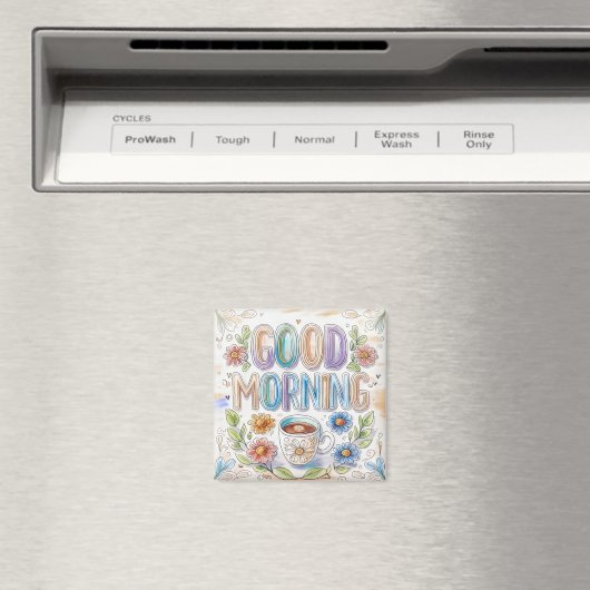 Aimant Sympa Coloré Bon Matin Frigo (In Situ (Lave-vaisselle))