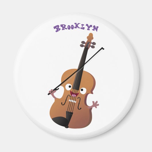 Aimant Sympa drôle violon personnage de dessin animé (Devant)