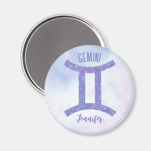Aimant Sympathique Gemini Astrologie Signe Personnalisé V (Recto/Verso)