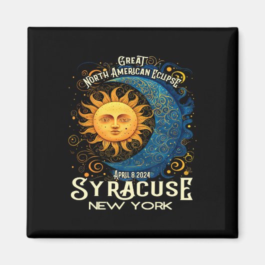 Aimant Syracuse New York 2024 Total Solaire Eclipse Celes (Devant)