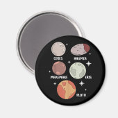 Aimant Système Solaire De L'Espace Extérieur Planète Nain (Recto/Verso)