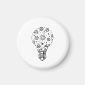 Aimant Système solaire Doodle en bulbe (Devant)