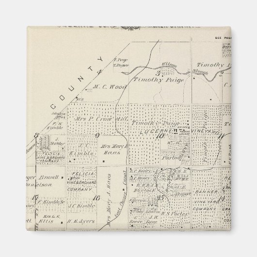 Aimant T18S R21E Tulare Comté Plan de section (Devant)