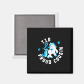 Aimant T1d Fière Cousine Diabète T1 Sensibilisation Cute  (Recto/Verso)