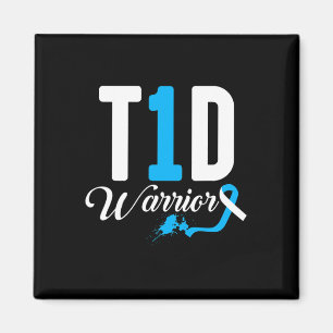 Aimant T1d Guerrier Bleu Ruban Type Un Diabète Diabétique