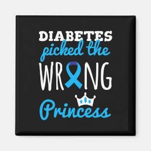 Aimant T1D Sensibilisation Princesse Filles Diabétique Ru