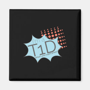 Aimant T1d Superhero Type 1 Sensibilisation au diabète