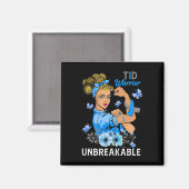 Aimant T1D Type 1 Diabète Guerrier Sensibilisation Indest (Recto/Verso)