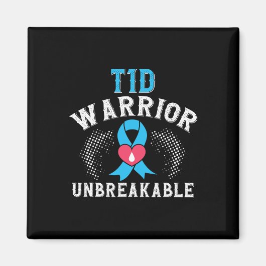 Aimant T1d Warrier Unbreakable Diabetes Awareness Mois B (Devant)
