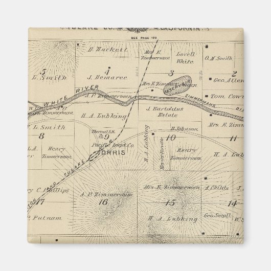 Aimant T24S R27E Tulare Comté Plan de section (Devant)