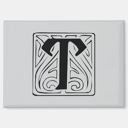 Aimant T Monogramme noir (Recto)