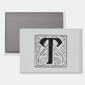 Aimant T Monogramme noir (Recto/Verso)