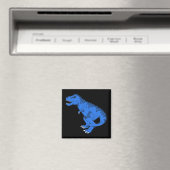 Aimant T-rex bleu sur Sticker gris (In Situ (Lave-vaisselle))