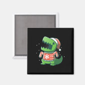 Aimant T-Rex Christmas Fun Dinosaur Saurus moche (Recto/Verso)