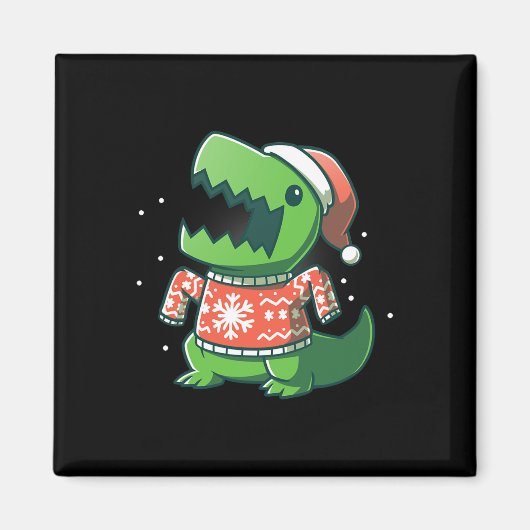 Aimant T-Rex Christmas Fun Dinosaur Saurus moche (Devant)