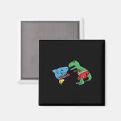 Aimant T-Rex Dinosaure Boxe Poing Requin Drôle Combat (Recto/Verso)