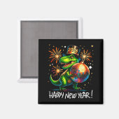 Aimant T Rex Happy New Year 2026 Disco Ball Fireworks Tee (Recto/Verso)
