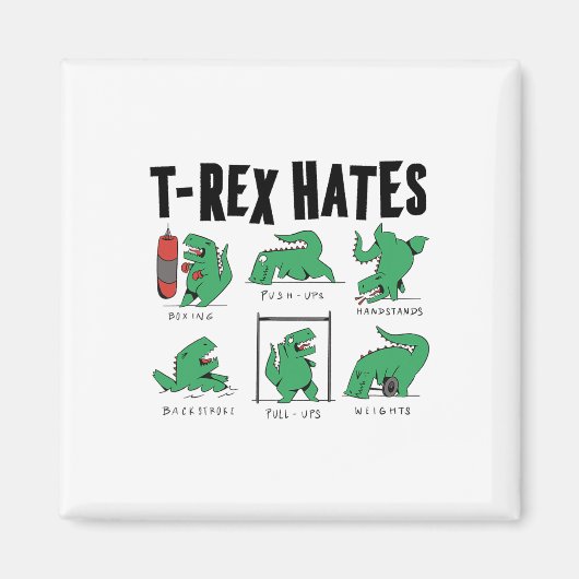Aimant T-rex Hates Boxing Push-up Poignées Backcourse (Devant)
