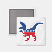 Aimant T-Rex patriotique anti-politique (Recto/Verso)
