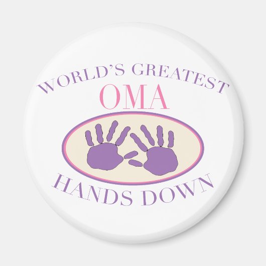 Aimant T-shirt Best Oma Hands Down (Devant)