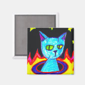 Aimant T-shirt chat mécontent (Recto/Verso)