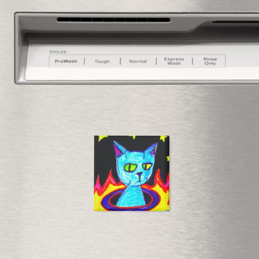 Aimant T-shirt chat mécontent (In Situ (Lave-vaisselle))