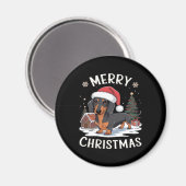 Aimant T-shirt classique Dachshund Joyeux Noël (Recto/Verso)