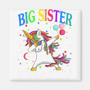 Aimant T-shirt de Big Sister Finally Unicorn