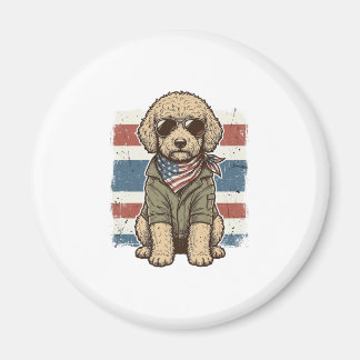 Aimant T-shirt de conception de gravure vintage de chien 