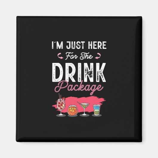 Aimant T-shirt de fête de queue de boisson drôle de vacan (Devant)