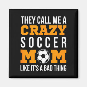Aimant T-shirt de footballeur fou de maman de foot vintag