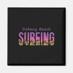 Aimant T-shirt de surf de Doheny State Beach, rétro Calif