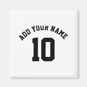 Aimant T-shirt d'équipe sportive avec nom et numéro