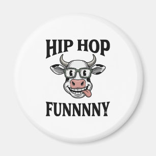 Aimant T-shirt design de gravure vintage de vache hip hop