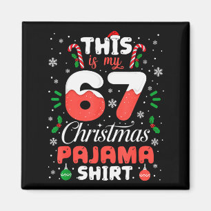 Aimant T-shirt drôle de Noël 67 Six Sept Mème Br