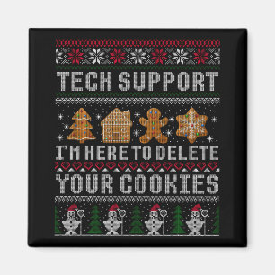 Aimant T-shirt drôle de Noël Tech Suprt Ordinateur