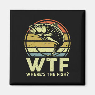 Aimant T-shirt drôle de papa pêche Hommes Wtf Où est la t
