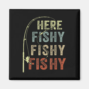 Aimant T-shirt drôle de pêche Me voici-poisson B Papa Fem