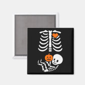 Aimant T-shirt drôle d'Halloween avec un squelette encein (Recto/Verso)