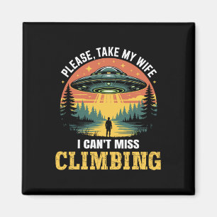 Aimant T-shirt drôle d'homme Ufo escalade blague enlèveme